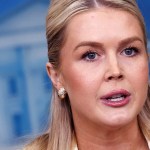 Fotografía de archivo de la portavoz de la Casa Blanca, Karoline Leavitt, durante una rueda de prensa. EFE/Will Oliver.