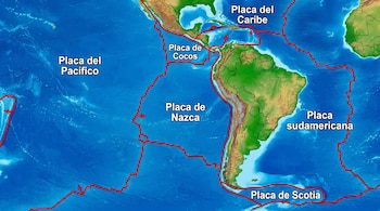 Mapa de placas tectónicas de América